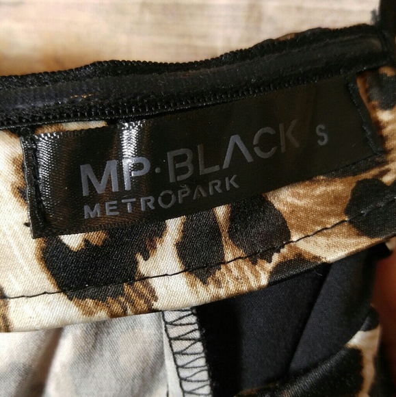 Metropark MP Black Bodycon Strapless leopard Dress - Picture 4 of 6